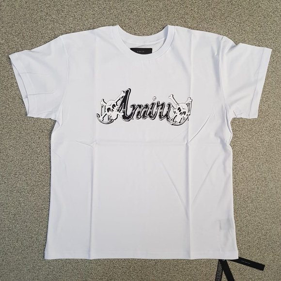 Amiri Men Logo Print White Tee